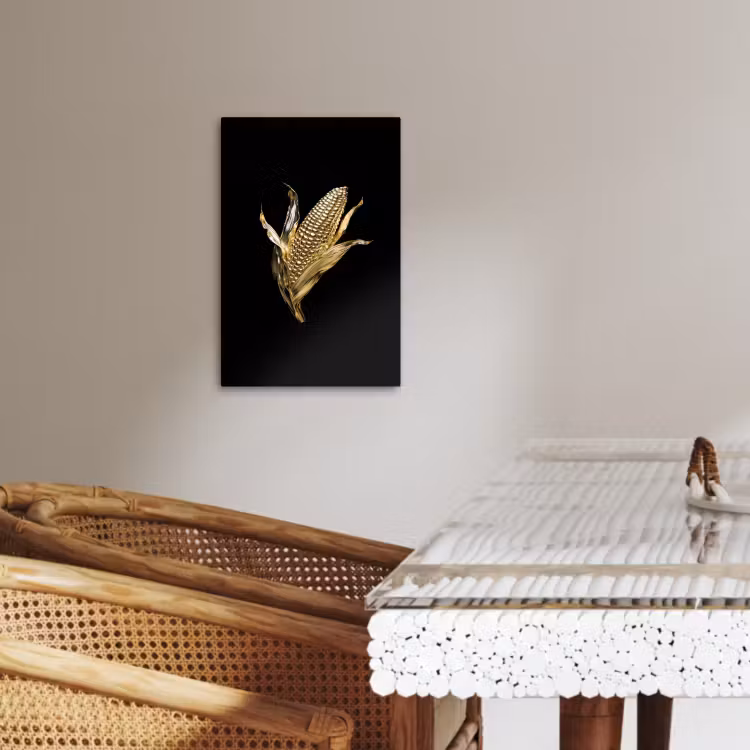 Tableau sur toile - Maïs - Aliments - Or - Noir — 4