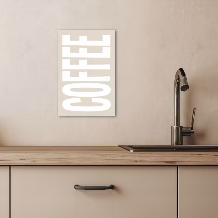 Tableau sur toile - Blanc - Café - Vintage - Décoration — 3