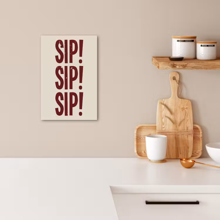 Tableau sur toile - Japandi - Vintage - Décoration - Rouge — 4