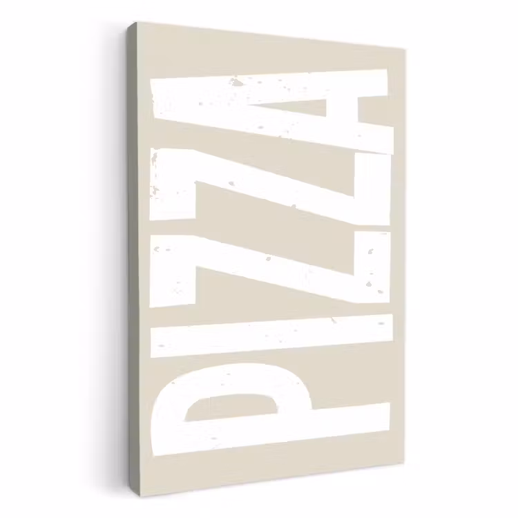 Tableau sur toile - Pizza - Décoration - Japandi - Blanc — 1