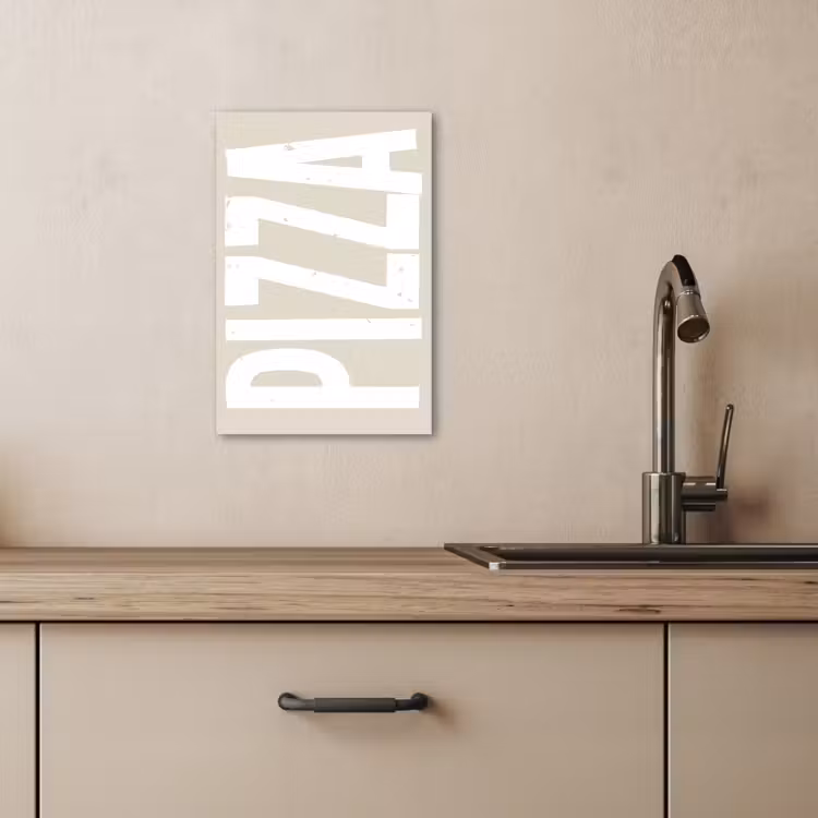 Tableau sur toile - Pizza - Décoration - Japandi - Blanc — 3