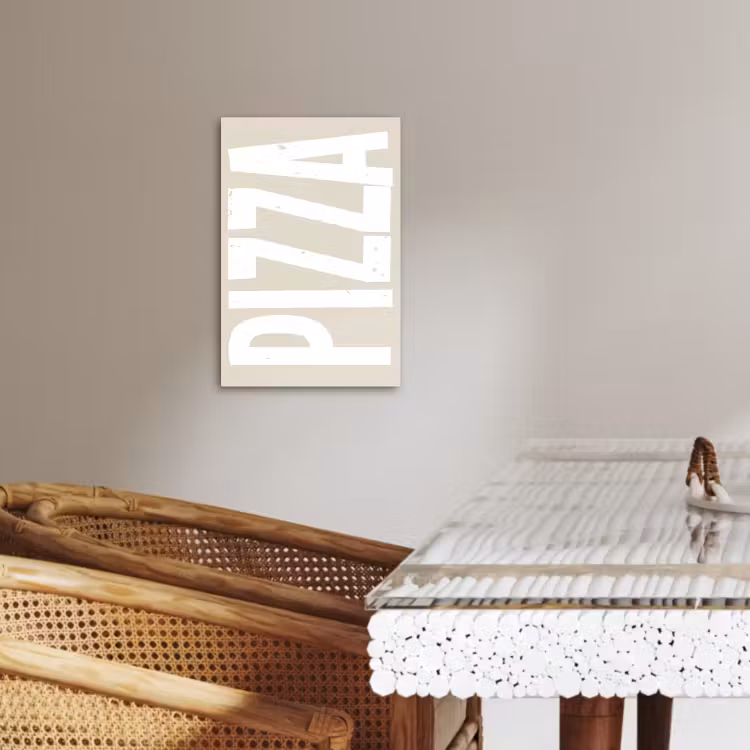 Tableau sur toile - Pizza - Décoration - Japandi - Blanc — 4