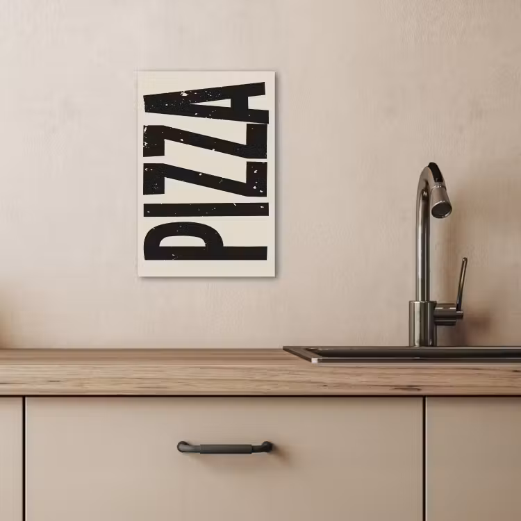 Tableau sur toile - Pizza - Décoration - Japandi - Vintage — 3
