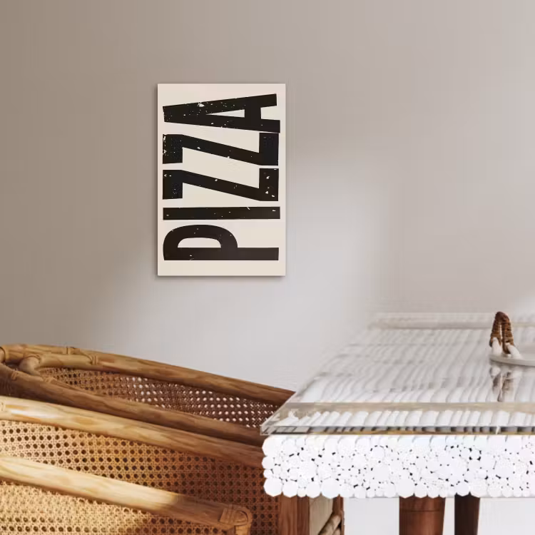 Tableau sur toile - Pizza - Décoration - Japandi - Vintage — 4