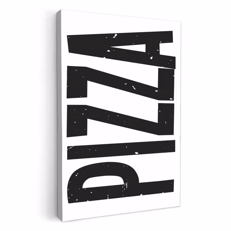 Tableau sur toile - Pizza - Japandi - Décoration - Vintage — 1