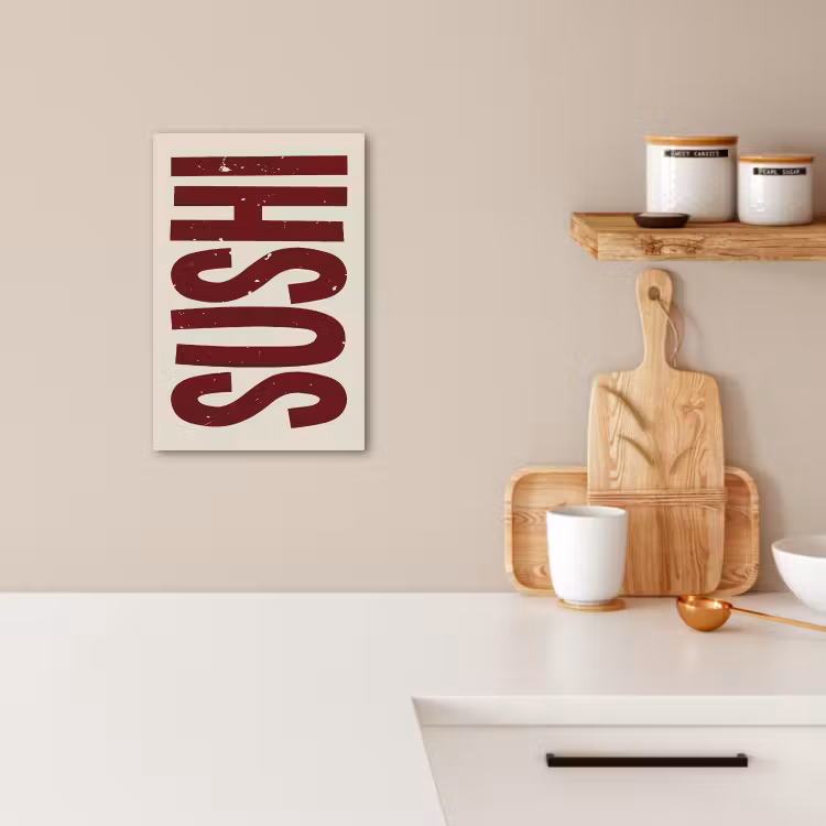 Tableau sur toile - Sushi - Rouge - Japandi - Décoration — 3