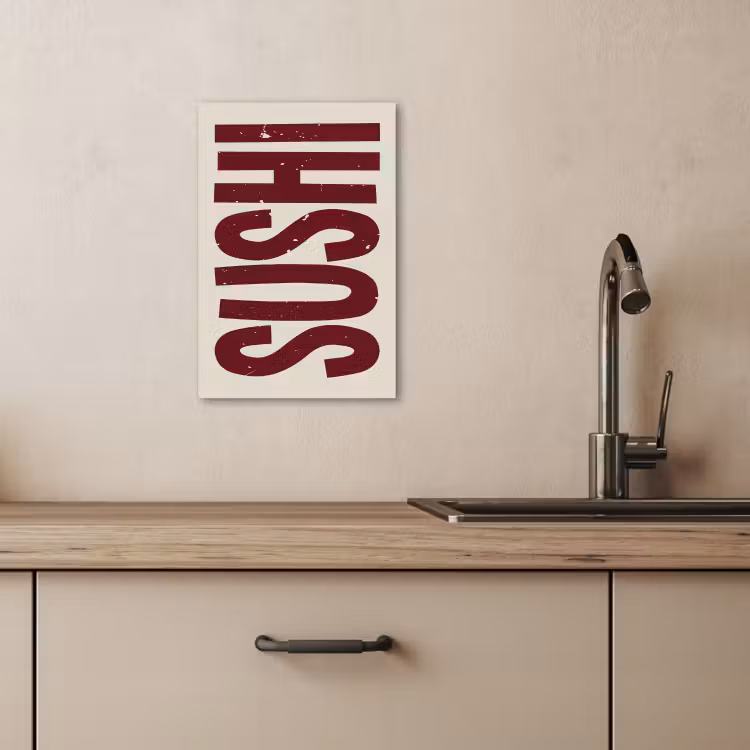 Tableau sur toile - Sushi - Rouge - Japandi - Décoration — 4