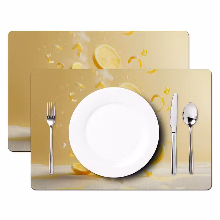 Sets de table - Citron - Gâteau - Alimentaire - Jaune — 2
