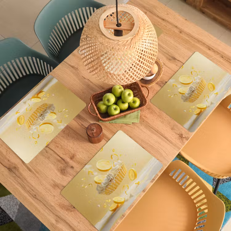 Sets de table - Citron - Gâteau - Alimentaire - Jaune — 3