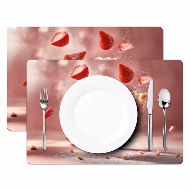 Sets de table - Fraise - Gâteau - Aliments - Rose — 2
