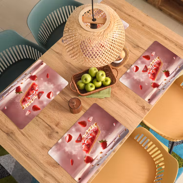 Sets de table - Fraise - Gâteau - Aliments - Rose — 3