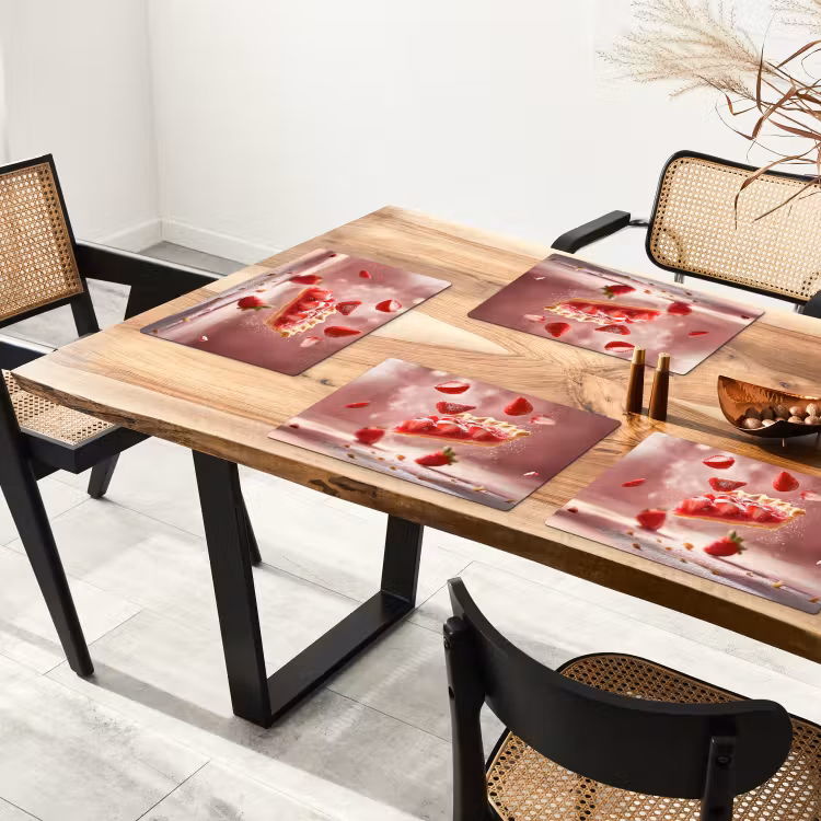 Sets de table - Fraise - Gâteau - Aliments - Rose — 4