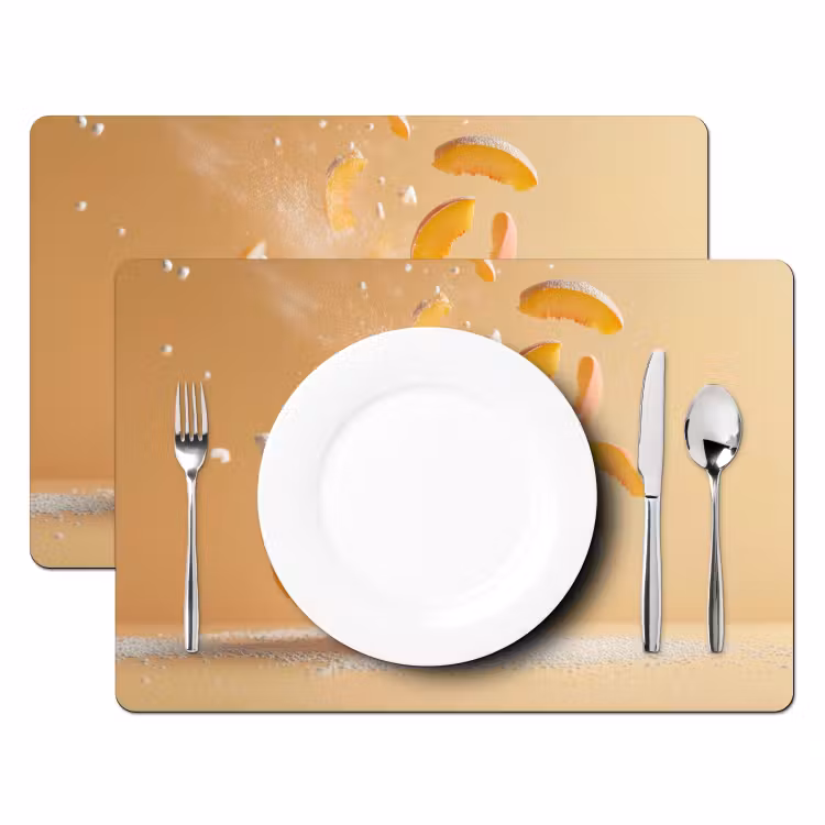 Sets de table - Pêche - Aliments - Gâteau - Orange — 2