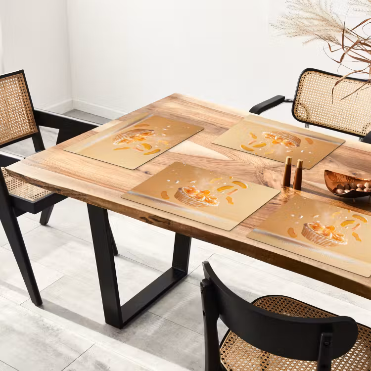 Sets de table - Pêche - Aliments - Gâteau - Orange — 4