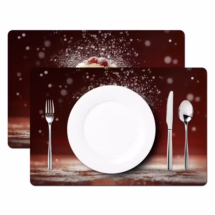 Sets de table - Velours rouge - Gâteau - Aliments — 2