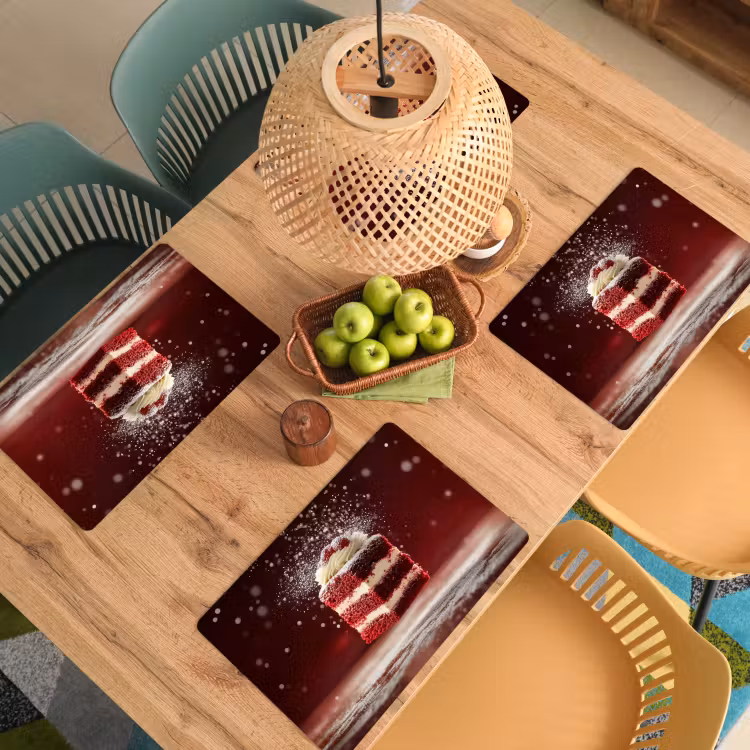 Sets de table - Velours rouge - Gâteau - Aliments — 3