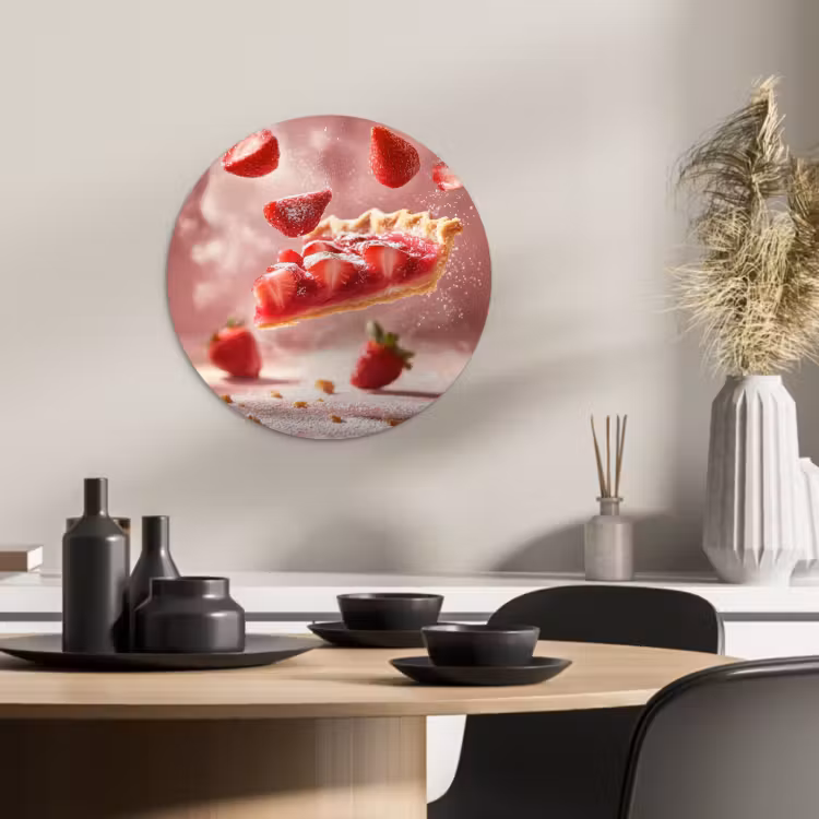 Tableau rond - Fraise - Gâteau - Aliments - Rose — 2