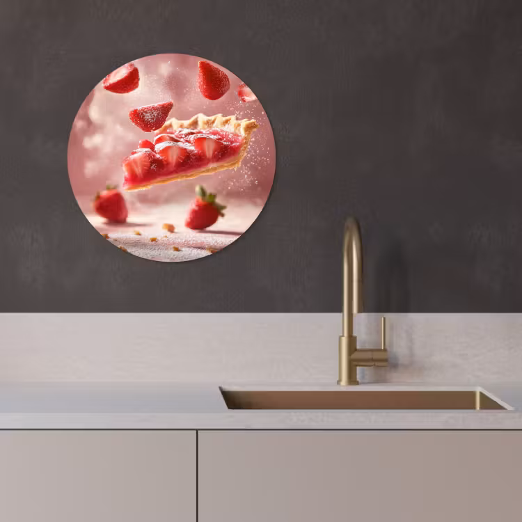 Tableau rond - Fraise - Gâteau - Aliments - Rose — 4