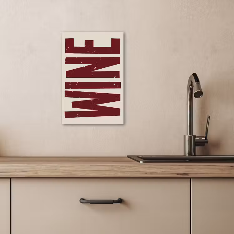 Tableau sur toile - Vin - Rouge - Décoration - Japandi — 2