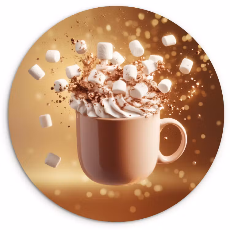 Tableau rond - Chocolat - Boisson - Chaud - Marron — 1