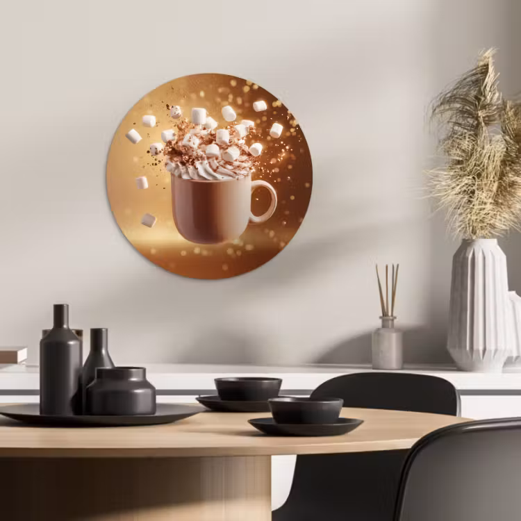 Tableau rond - Chocolat - Boisson - Chaud - Marron — 3
