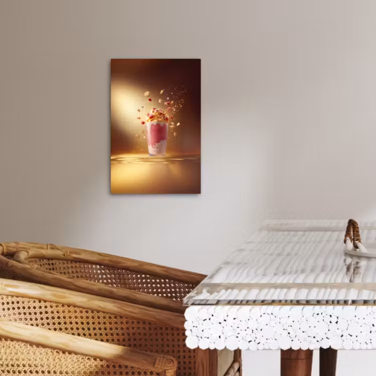Tableau sur toile - Framboise - Smoothie - Boisson - Rose — 3
