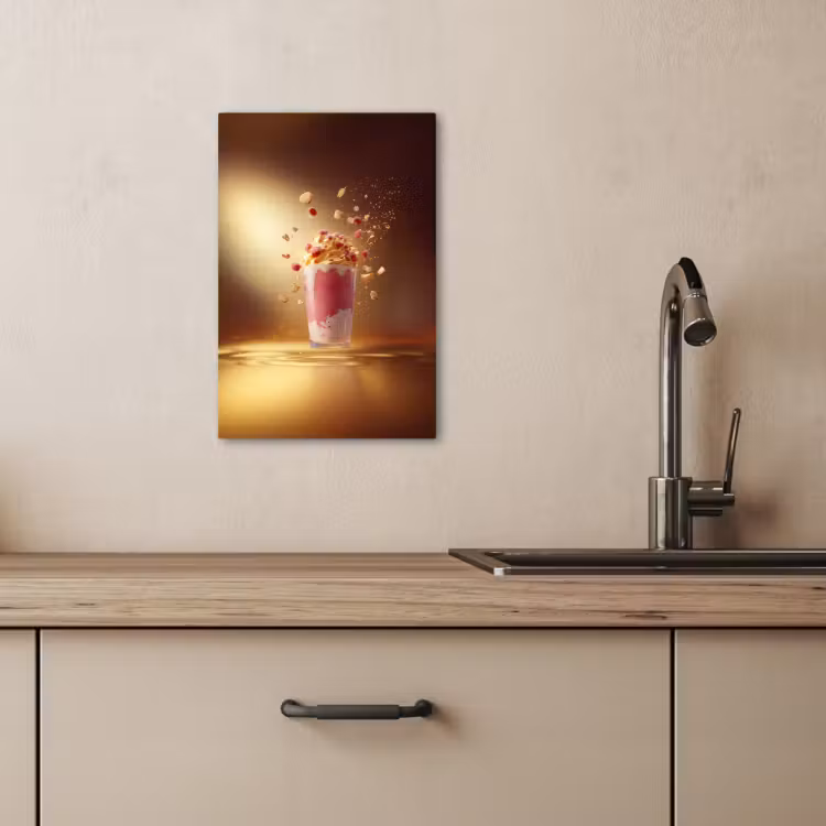 Tableau sur toile - Framboise - Smoothie - Boisson - Rose — 4