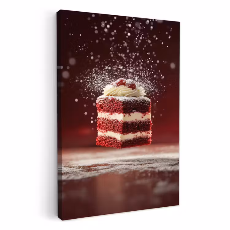 Tableau sur toile - Velours rouge - Gâteau - Aliments — 1