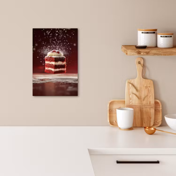 Tableau sur toile - Velours rouge - Gâteau - Aliments — 2