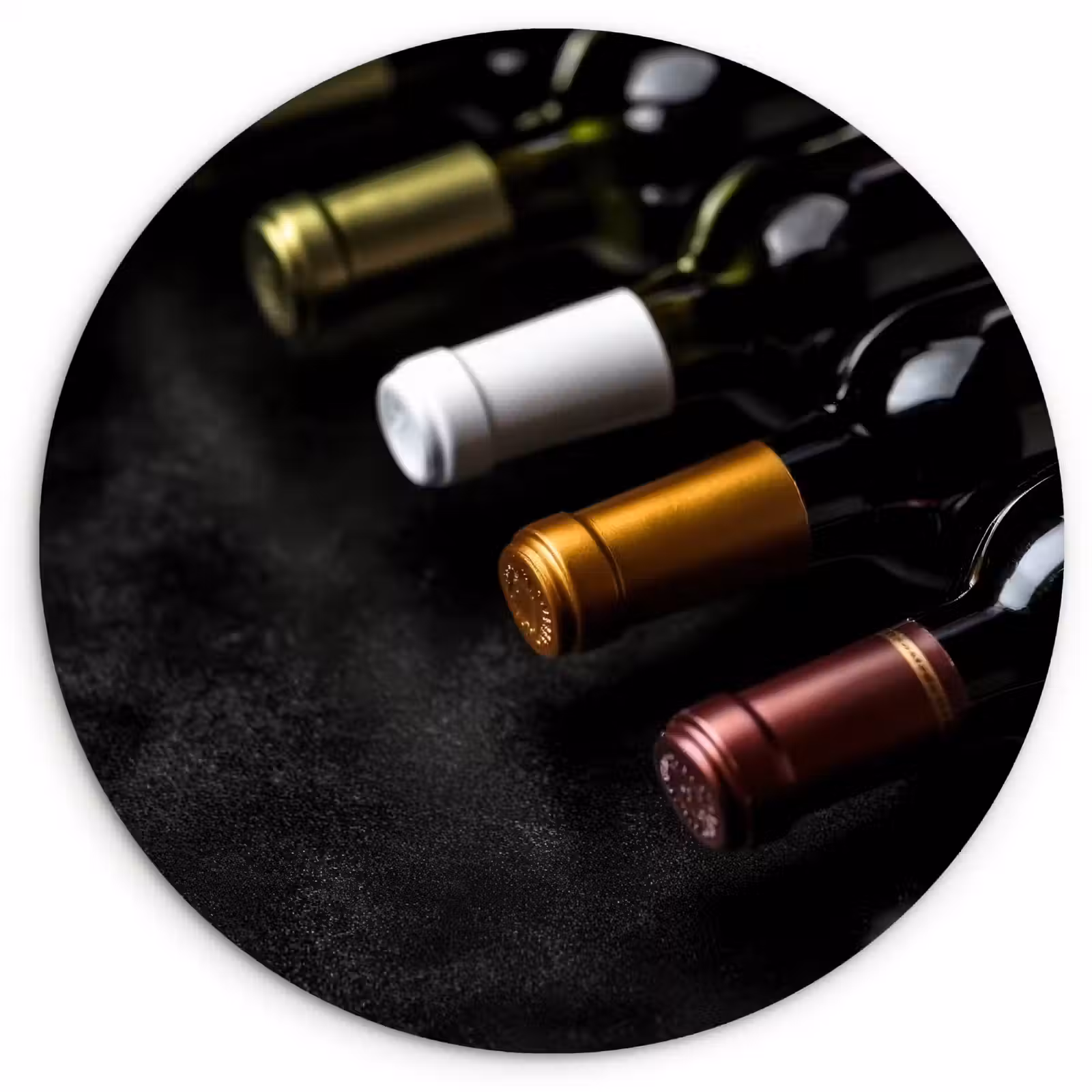 Tableau rond - Vin - Bouteilles - Variété - Saveurs — 1