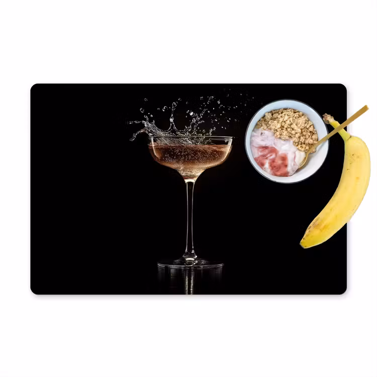 Sets de table - Cocktail - Noir - Splashes - Verre — 1