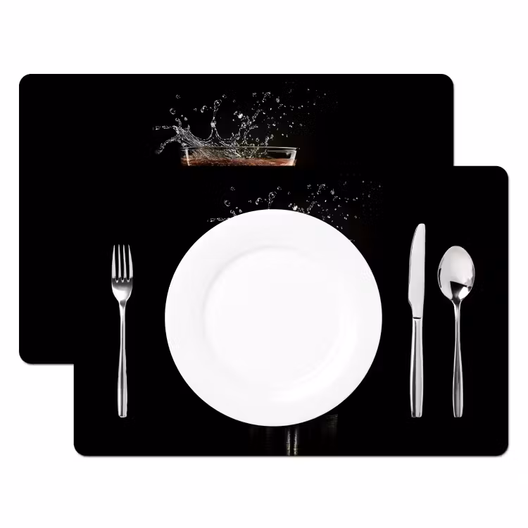 Sets de table - Cocktail - Noir - Splashes - Verre — 2