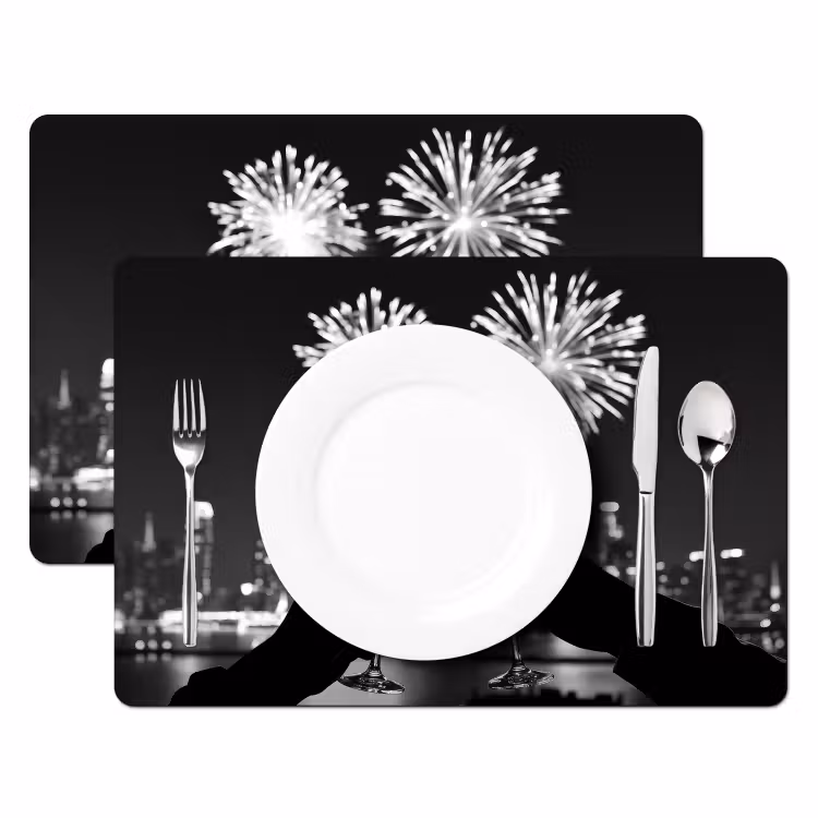 Sets de table - Feux d'artifice - Cheers - Skyline - Champagne — 2