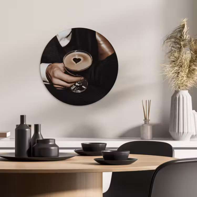 Tableau rond - Coeur - Cocktail - Espresso Martini - Main — 4