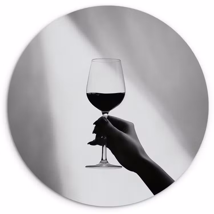Tableau rond - Léger - Vin - Rouge - Verre — 1