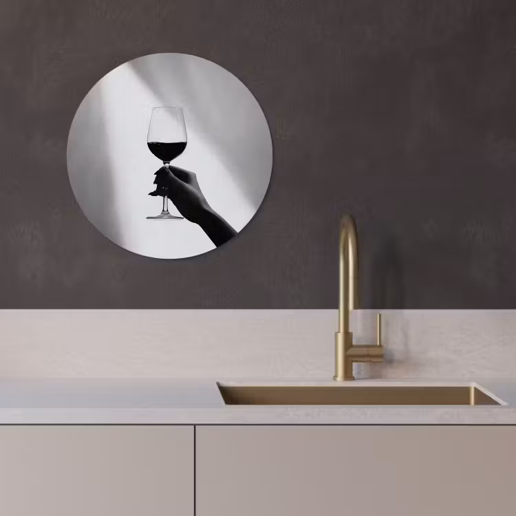 Tableau rond - Léger - Vin - Rouge - Verre — 2