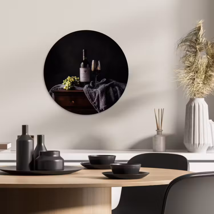 Tableau rond - Raisins - Vin - Rouge - Table — 3