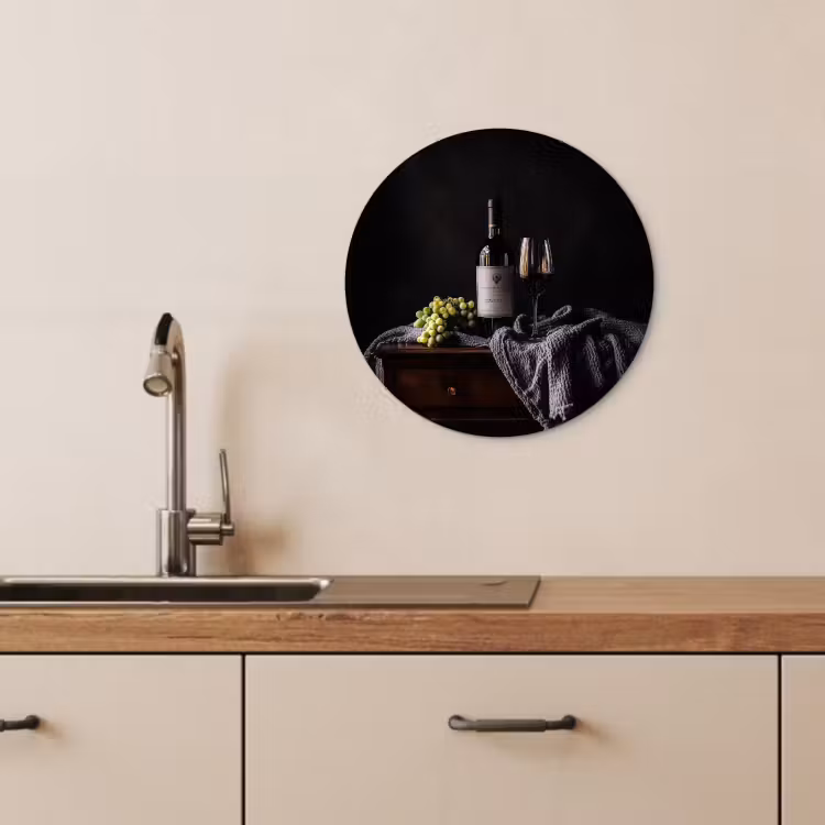 Tableau rond - Raisins - Vin - Rouge - Table — 4