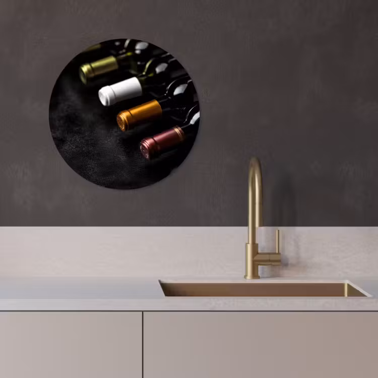 Tableau rond - Vin - Bouteilles - Variété - Saveurs — 2