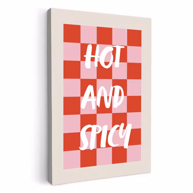 Tableau sur toile - Hot - Spicy - Checkered - Red — 1