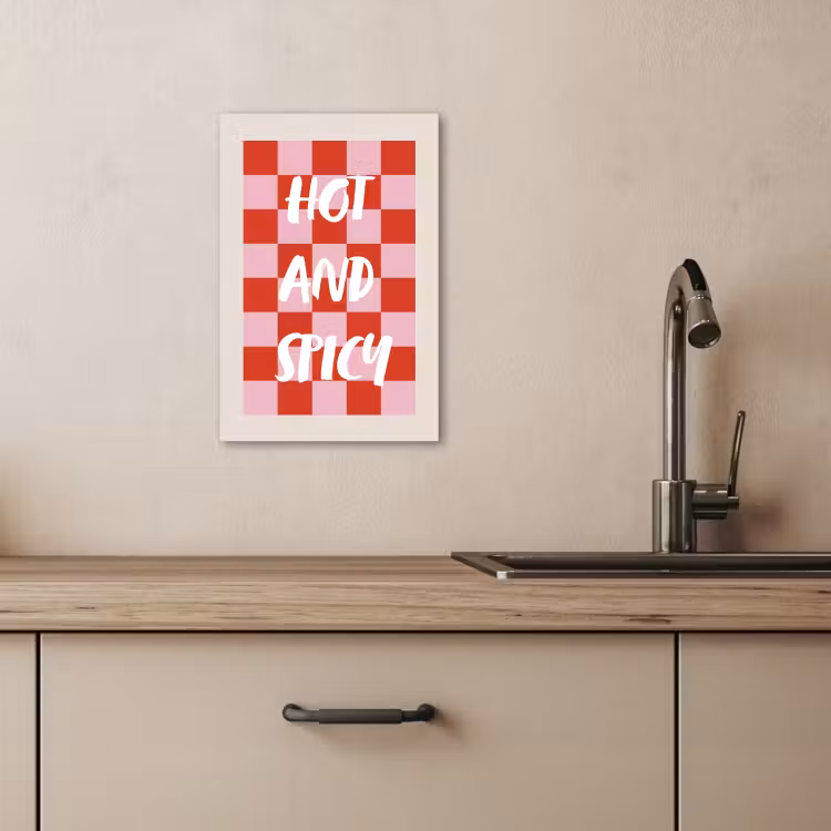 Tableau sur toile - Hot - Spicy - Checkered - Red — 3