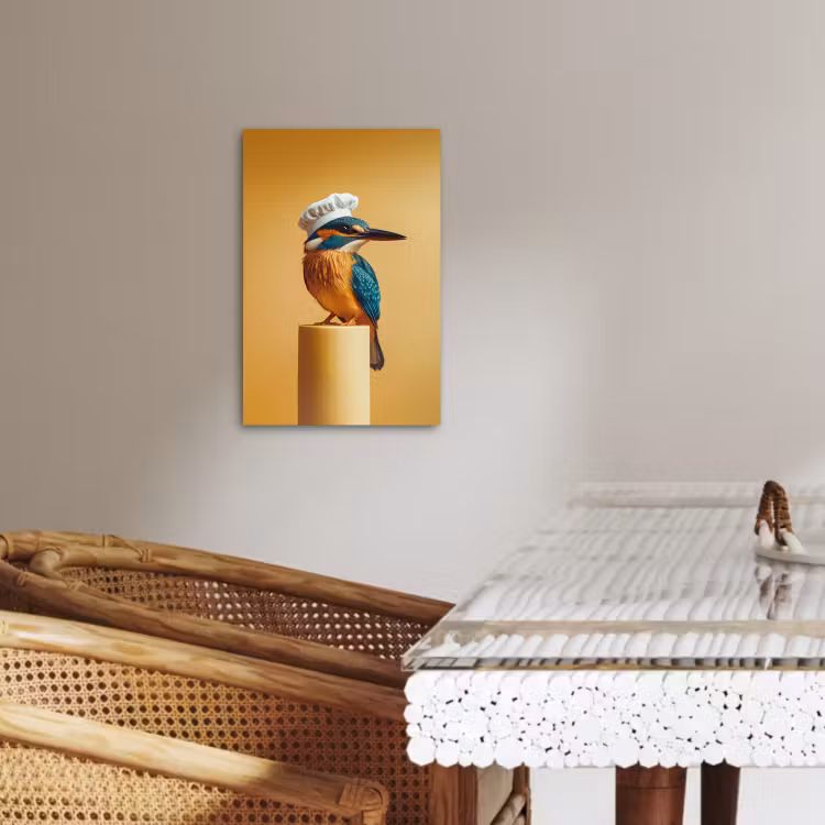Tableau sur toile - Martin-pêcheur - Colonne - Toque - Oiseau — 2
