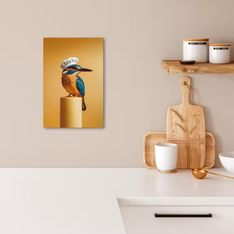 Tableau sur toile - Martin-pêcheur - Colonne - Toque - Oiseau — 3