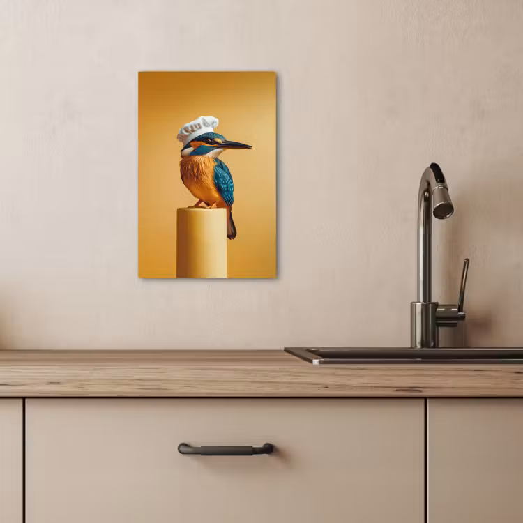 Tableau sur toile - Martin-pêcheur - Colonne - Toque - Oiseau — 4