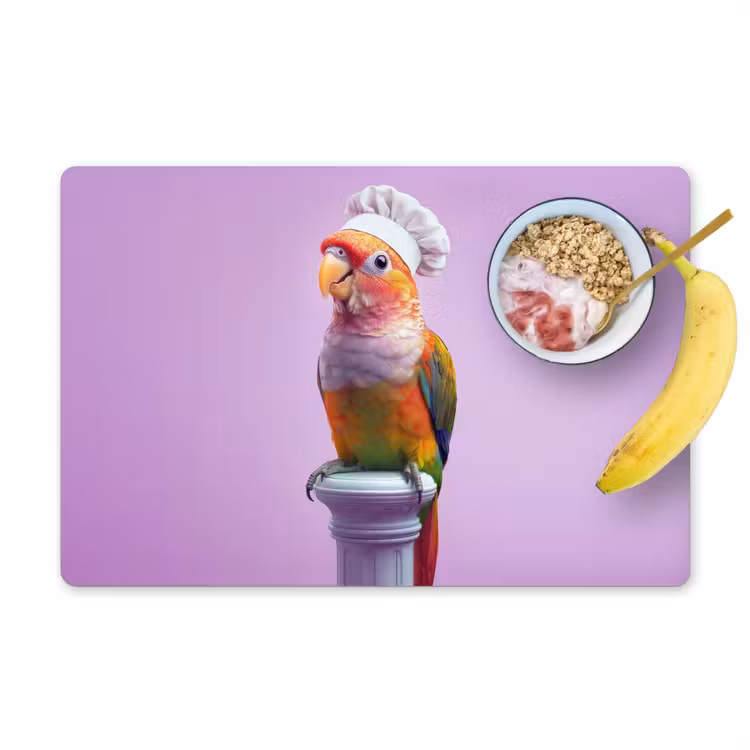 Sets de table en vinyle - Perroquet - Toque - Colonne - Oiseau — 1