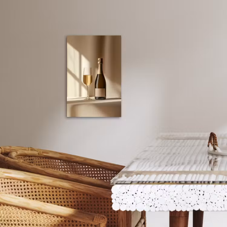 Tableau sur toile - Champagne - Beige - Ombre - Bulles — 4