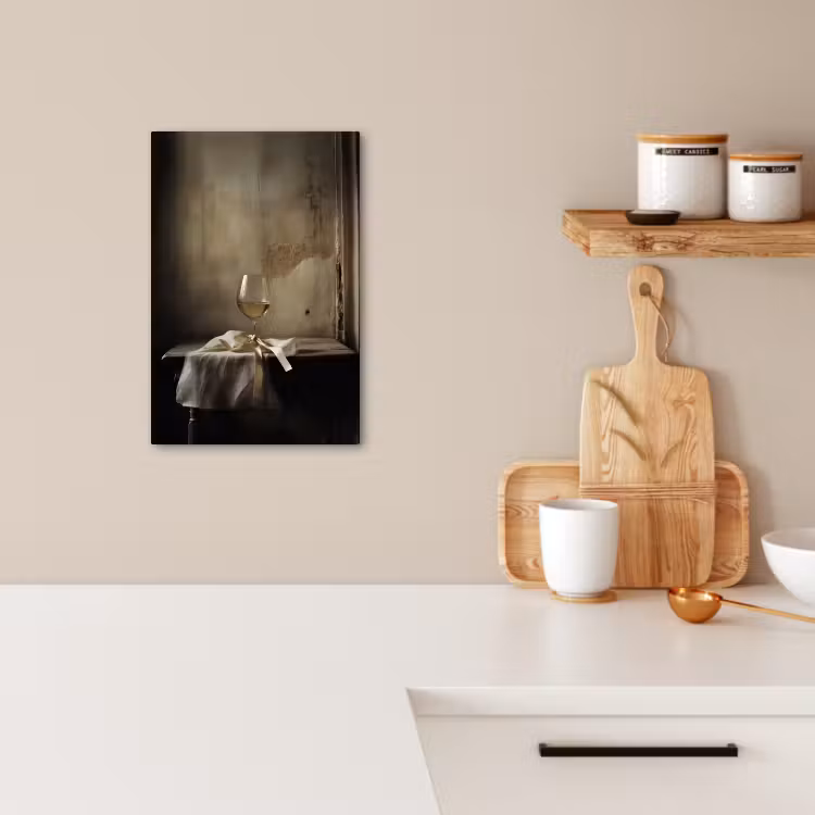 Tableau sur toile - Bow - Beige - White - Wine — 3
