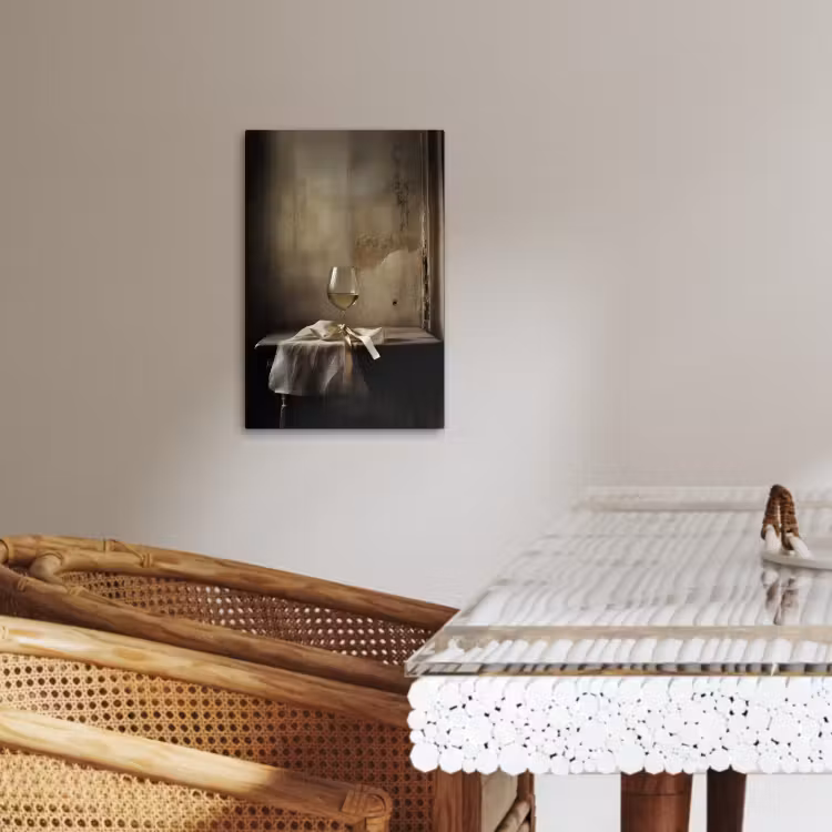 Tableau sur toile - Bow - Beige - White - Wine — 4