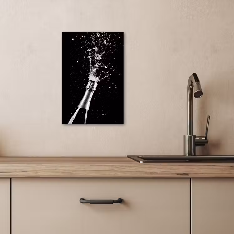 Tableau sur toile - Champagne - Noir - Éclaboussures - Éclatement — 4