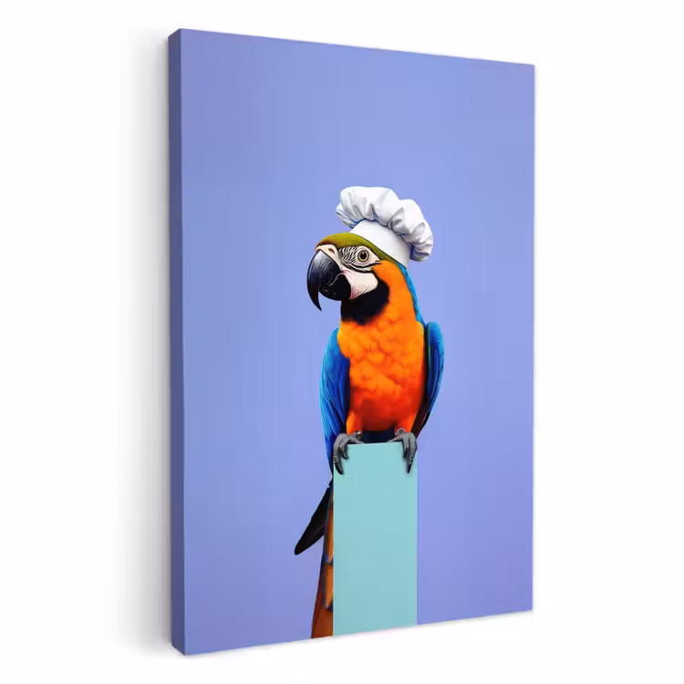 Tableau sur toile - Perroquet - Toque - Oiseau - Sympa — 1